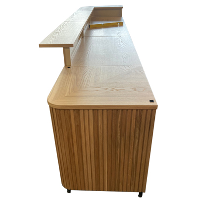 Aluminium Klapptheke Empfamgstheke Modultheke Eiche furniert Streifen