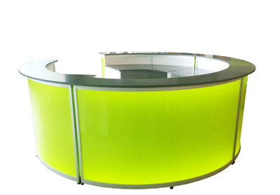 Rundtheke Leuchttheke Rio gr�n 3m