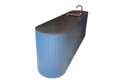 Küchentheke Lamelle Edelstahl Spüle, Arbeitsflächen